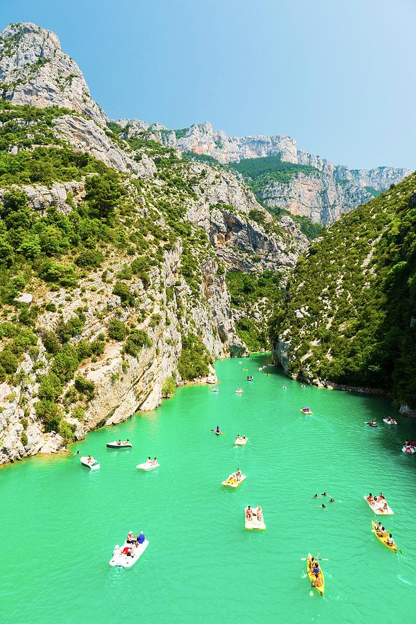 France, Provence-alpes-cote Dazur, Verdon Regional Natural Park, Verdon Gorge, Floating On The River Verdon Digital Art by Jordan Banks