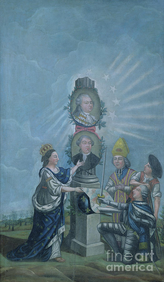 France Receiving The Wishes Of The Nation From The Three Orders And Presenting Them To Louis Xvi Painting by Dubois