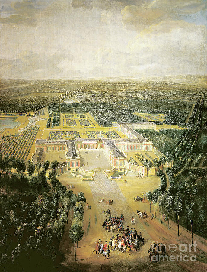 France, Versailles, Prospectic View Of The Gardens Of The Grand Trianon In Versailles Painting by Pierre-denis Martin