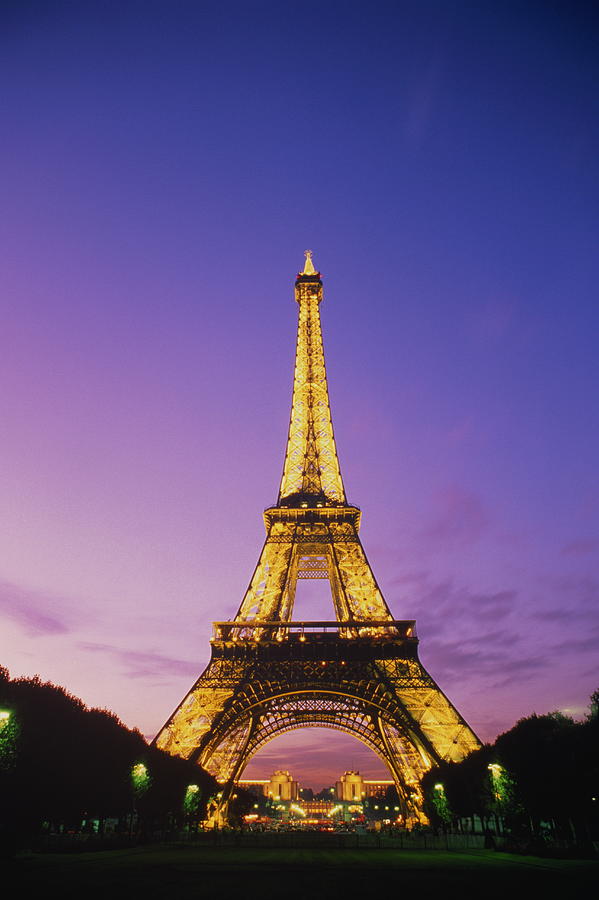 France,paris,eiffel Tower Illuminated Photograph by Roger Wright