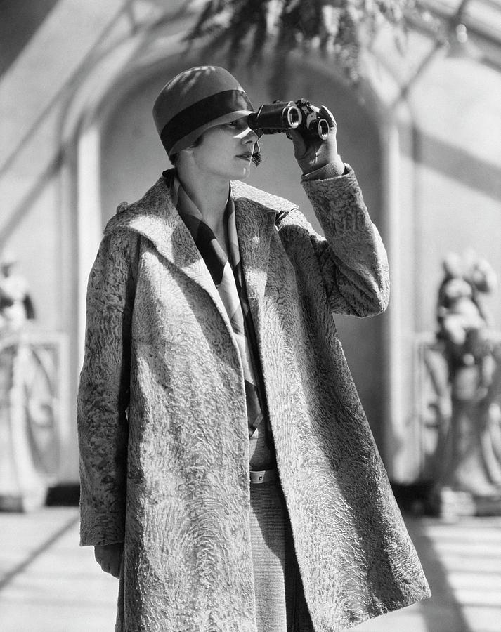 Frances Hope Holding Binoculars Photograph by Charles Sheeler