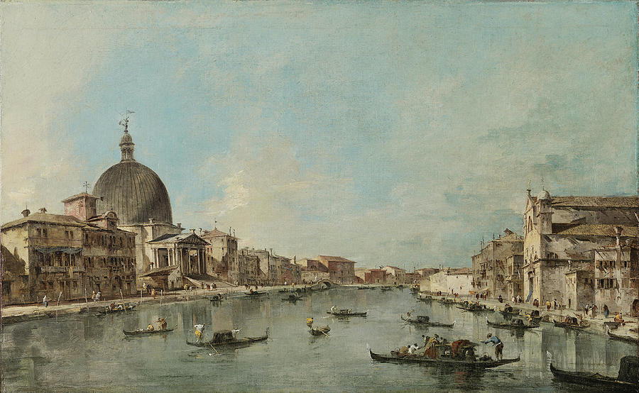 Francesco Guardi -Venice, 1712-1793-. The Grand Canal with San Simeone ...