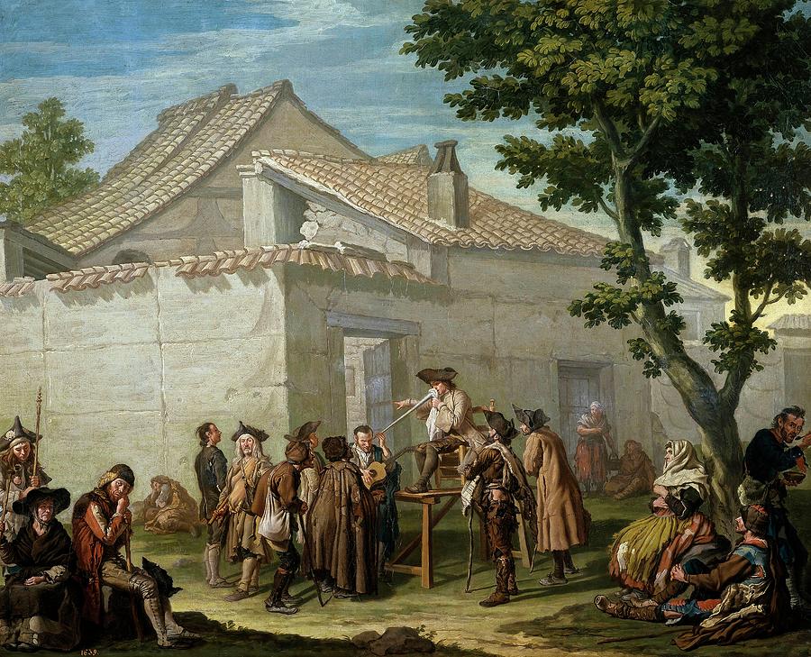 Francesco Sasso / El charlatan de aldea, Middle 18th century, Italian School. Painting by Francesco Sasso -1720-1776-