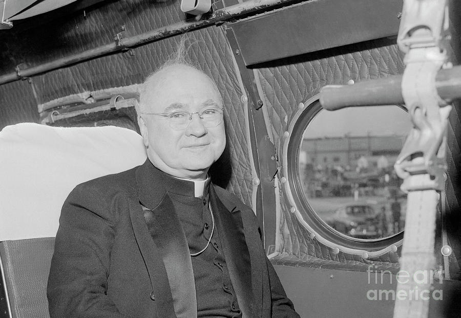 Francis Cardinal Spellman On C-54 Plane Photograph by Bettmann