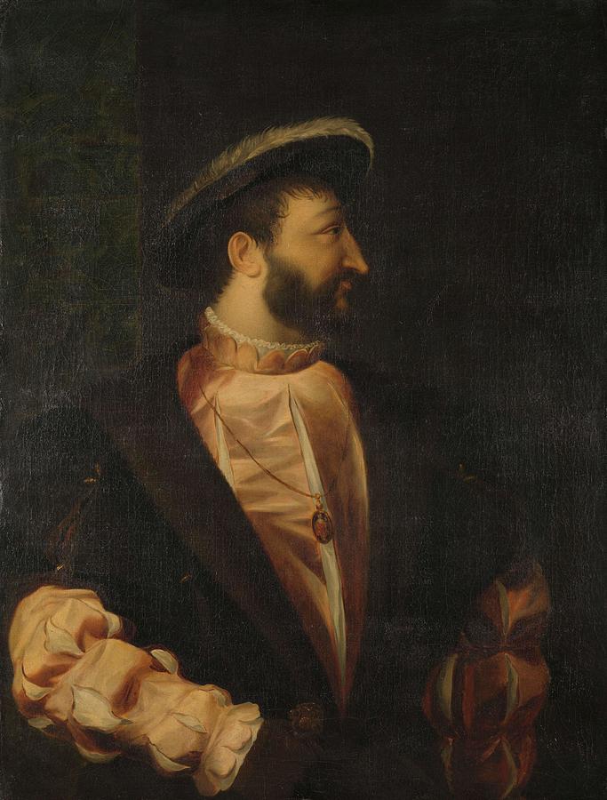 Francis I -1494-1547-, King of France. Painting by Benjamin Wolff -1758-c 1825- Titian -c 1485-1576-