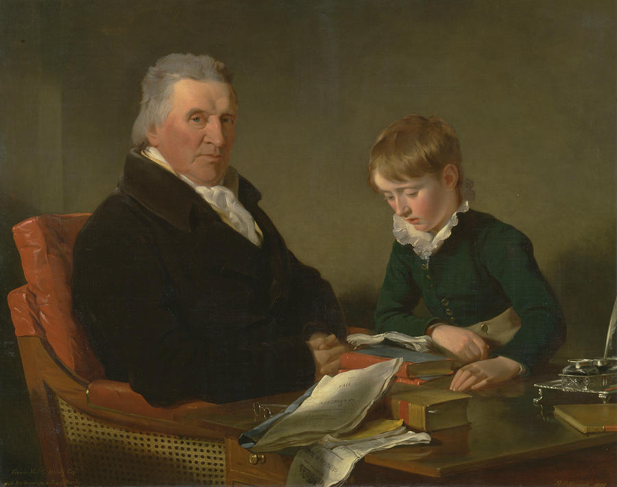 Francis Noel Clarke Mundy and His Grandson, William Mundy Painting by Ramsay Richard Reinagle
