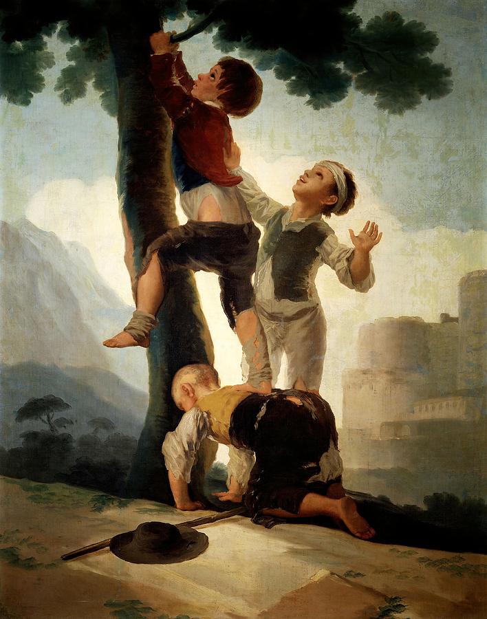 Francisco de Goya y Lucientes / Boys Climbing a Tree, 1791-1792, Spanish School. Painting by Francisco de Goya -1746-1828-