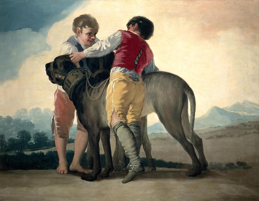 Francisco de Goya y Lucientes / Boys with Mastiffs, 1786, Spanish School. Painting by Francisco de Goya -1746-1828-