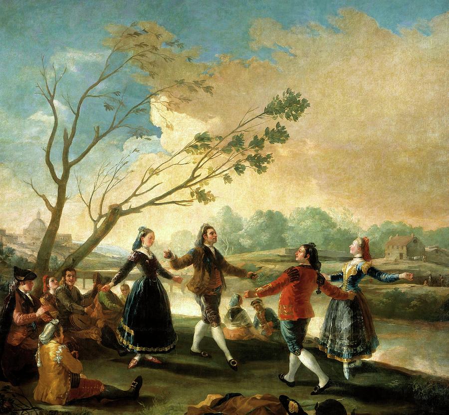 Francisco de Goya y Lucientes / Dance on the Banks of the Manzanares, 1776-1777. Painting by Francisco de Goya -1746-1828-