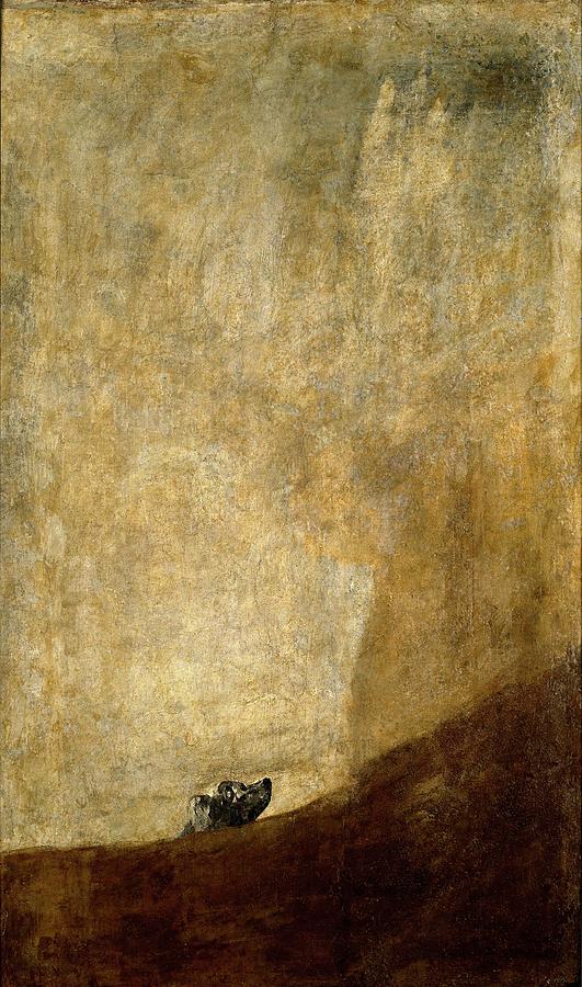Francisco de Goya y Lucientes / Dog half-submerged, 1820-1823, Spanish School. Painting by Francisco de Goya -1746-1828-