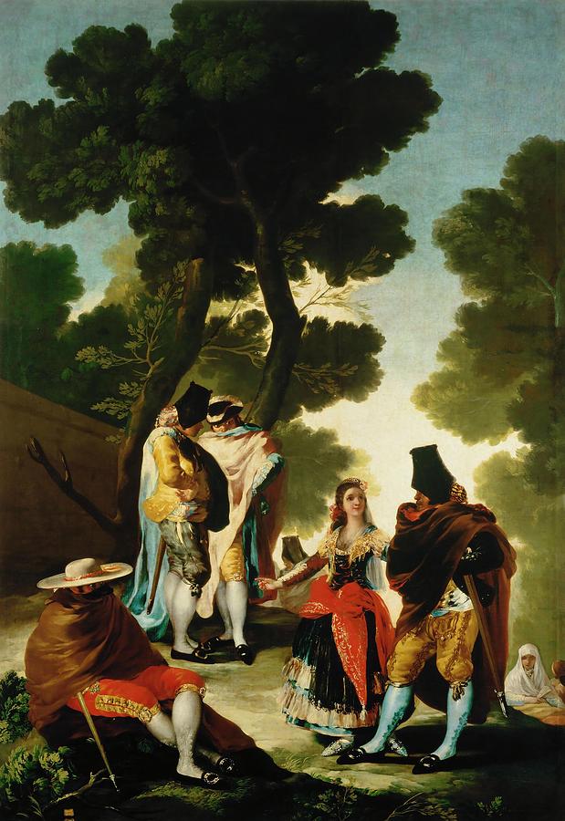 Francisco de Goya y Lucientes / The Maja and the Cloaked Men, or A Walk through Andalusia. Painting by Francisco de Goya -1746-1828-