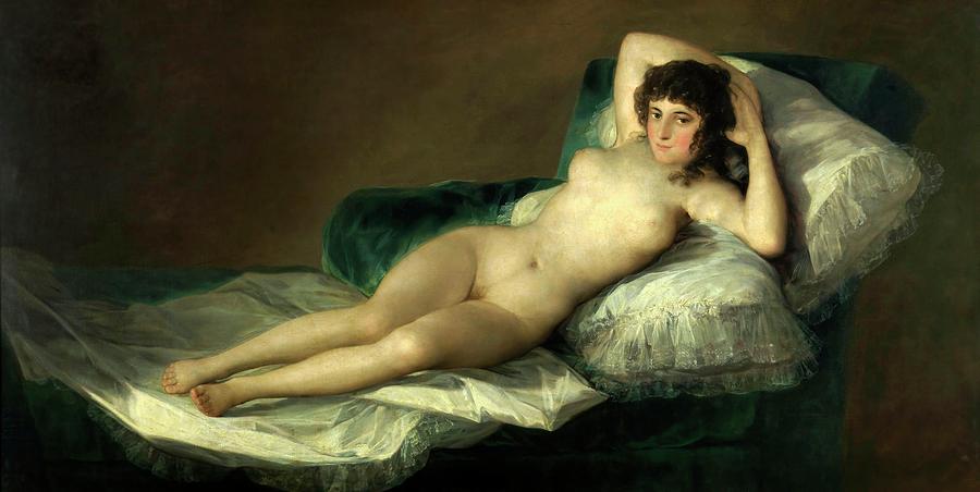 Francisco de Goya y Lucientes / The Nude Maja, 1795-1800, Spanish School. Painting by Francisco de Goya -1746-1828-