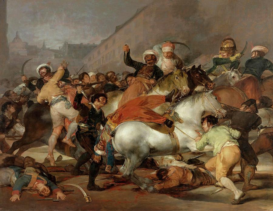 Francisco de Goya y Lucientes The Second of May 1808 in Madrid the charge of the Mamelukes,1814. Painting by Francisco de Goya -1746-1828- Francisco de Goya y Lucientes The Second of May 1808 in Madrid the charge of the Mamelukes,1814. Painting by Francisco de Goya -1746-1828-