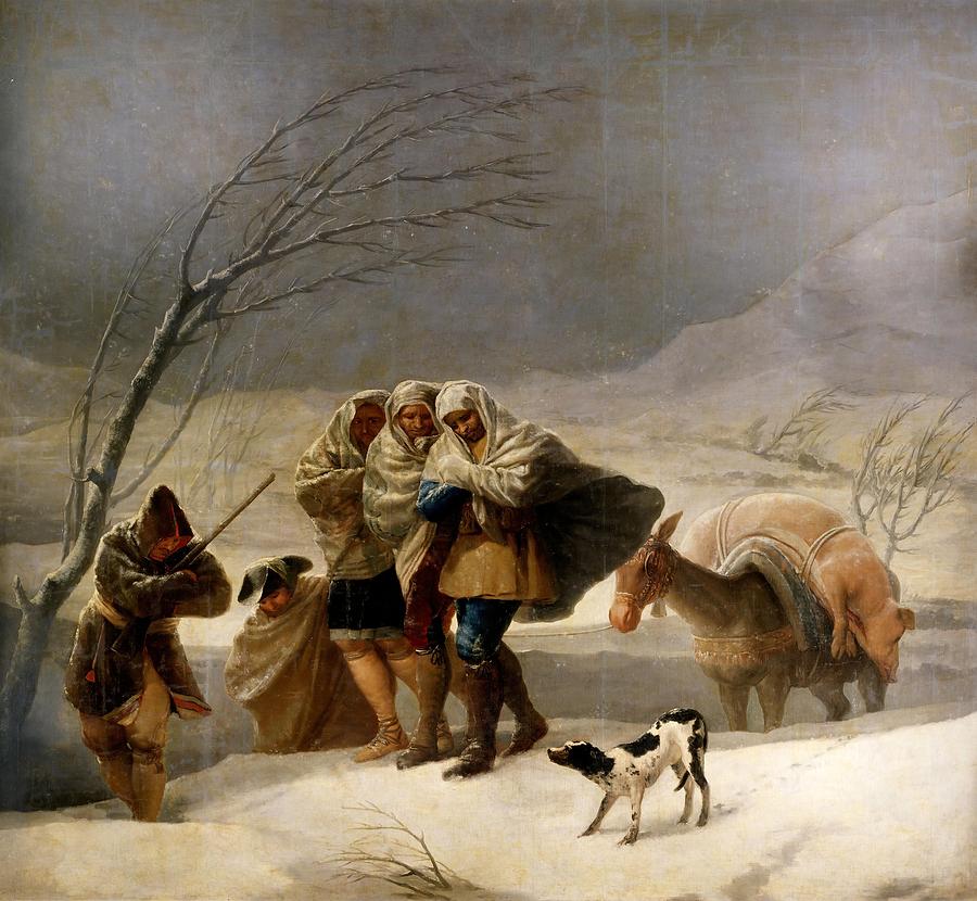 Francisco de Goya y Lucientes / The Snowstorm, or Winter, 1786, Spanish School. Painting by Francisco de Goya -1746-1828-