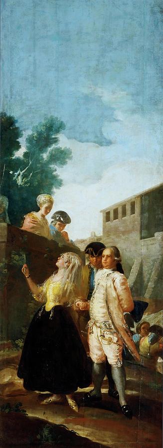 Francisco de Goya y Lucientes / The Soldier and the Lady, 1779, Spanish School, Oil on canvas. Painting by Francisco de Goya -1746-1828-