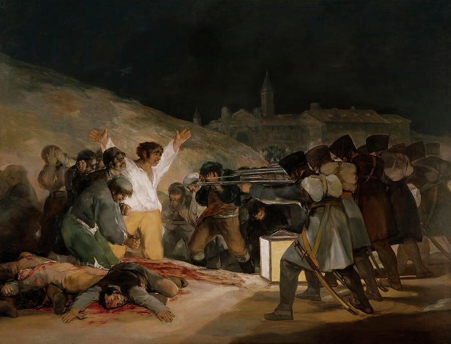 Francisco de Goya y Lucientes / The Third of May 1808 The Executions on Principe Pio Hill, 1814. Painting by Francisco de Goya -1746-1828-