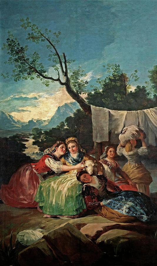 Francisco de Goya y Lucientes / The Washerwomen, 1777-1780, Spanish School. Painting by Francisco de Goya -1746-1828-