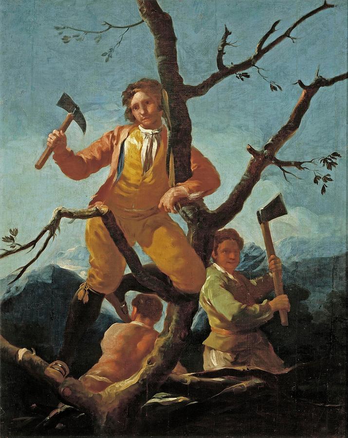 Francisco de Goya y Lucientes / The Woodcutters, 1777-1780, Spanish School. Painting by Francisco de Goya -1746-1828-