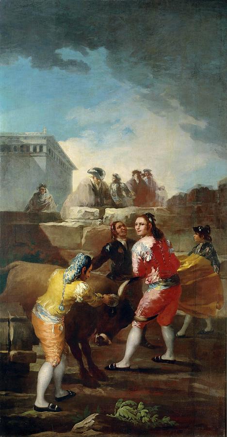 Bull Painting - Francisco de Goya y Lucientes / The Young Bulls, 1777-1780, Spanish School, Oil on canvas. by Francisco de Goya -1746-1828-