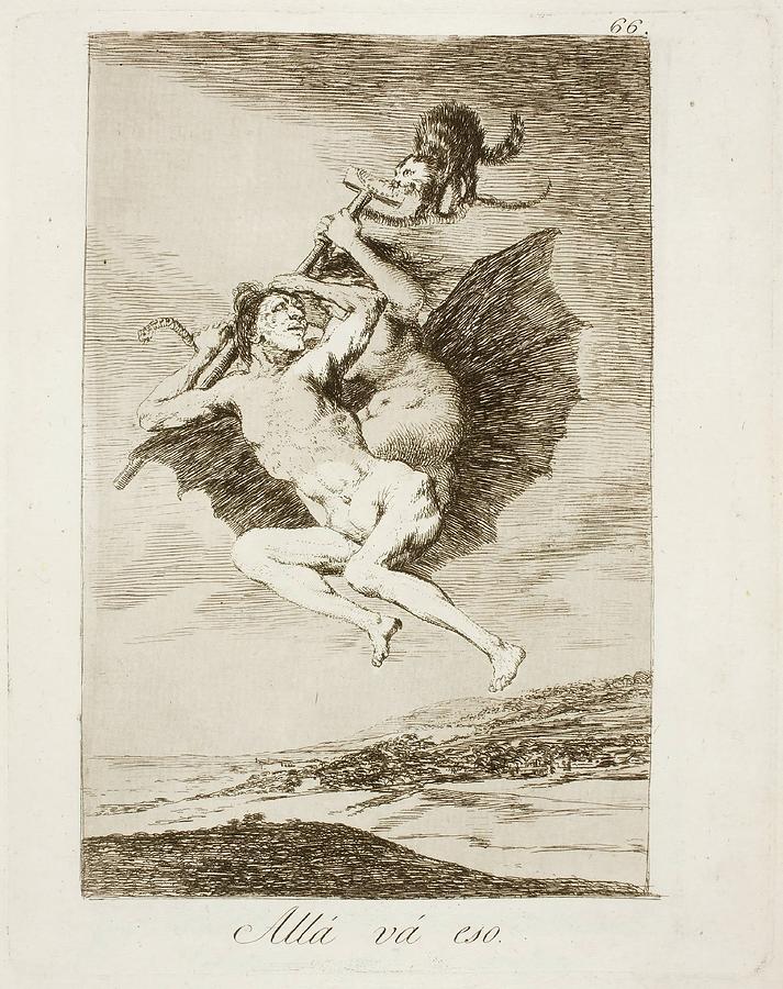 Francisco de Goya y Lucientes  There it goes. 1797 - 1799. Drawing by Francisco de Goya -1746-1828-