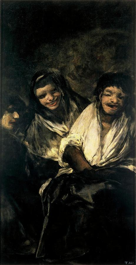 Francisco de Goya y Lucientes / Two Women and a Man, 1820-1823, Spanish School, Mural. Painting by Francisco de Goya -1746-1828- Francisco de Goya y Lucientes / Two Women and a Man, 1820-1823, Spanish School, Mural. Painting by Francisco de Goya -1746-1828-