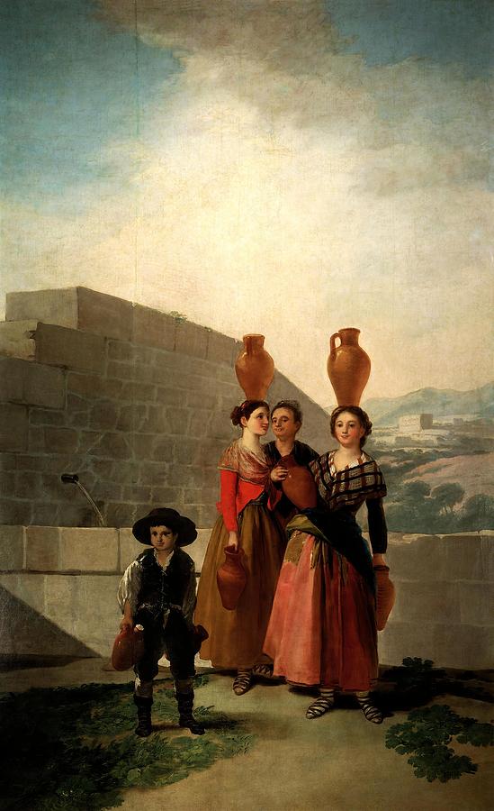Francisco de Goya y Lucientes / Young Women with Pitchers, 1791-1792, Spanish School. Painting by Francisco de Goya -1746-1828-