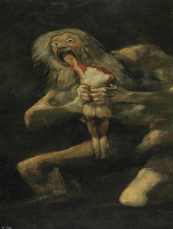 Francisco de Goya's Saturrn Devouring His Son Painting by Vintage