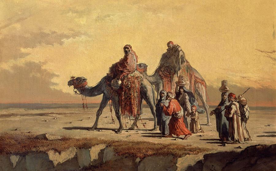Francisco Lameyer Desert Scene. Date/Period 1863. Painting. Oil on canvas. Painting by Francisco Lameyer