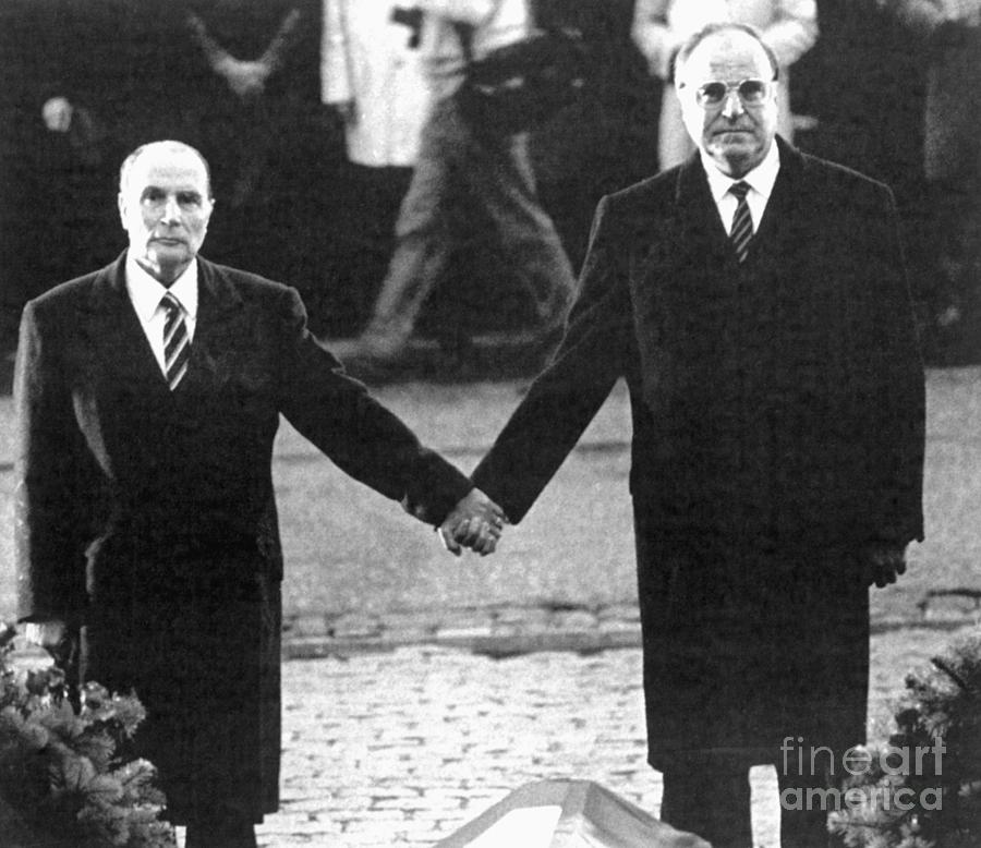 Francois Mitterrand And Helmut Kohl Photograph by Bettmann