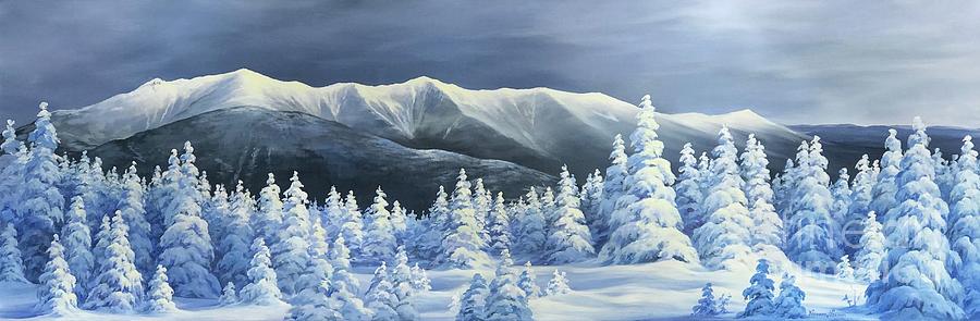 Winter Painting - Franconia Ridge Glory by Varvara Harmon