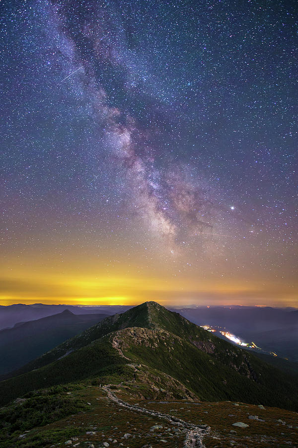 Lafayette Photograph - Franconia Ridge Milky Way by White Mountain Images