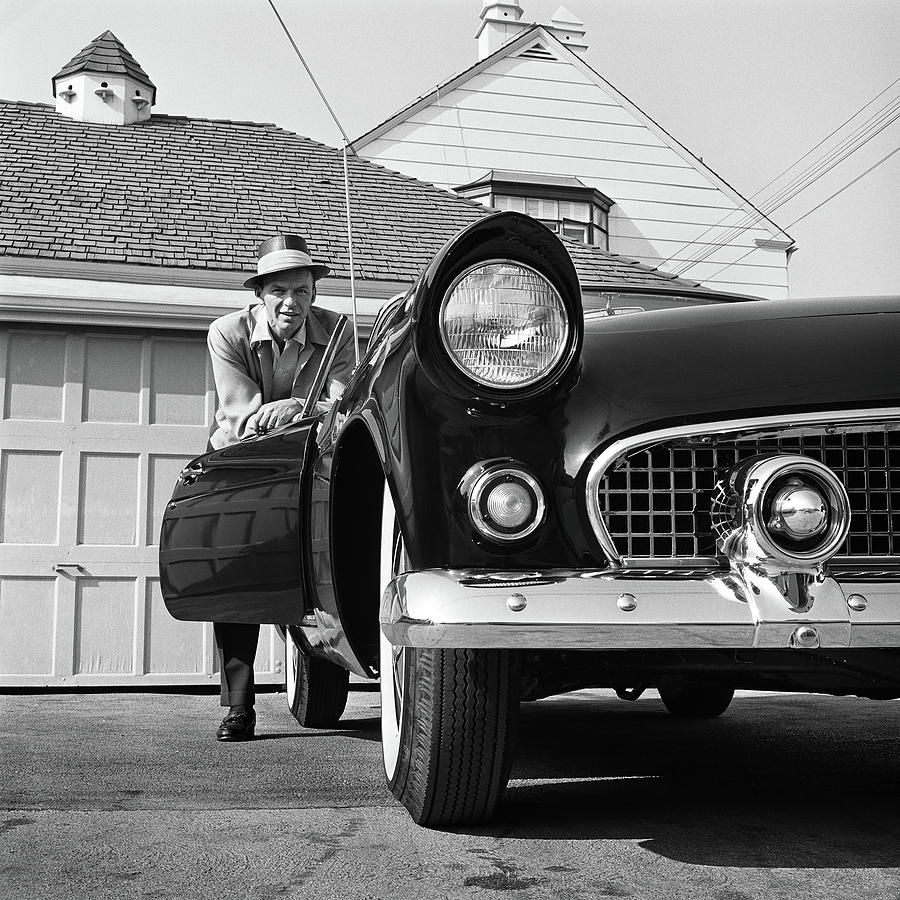 Frank Sinatra Photograph - Frank Sinatra Leaning On T-bird by Frank Worth