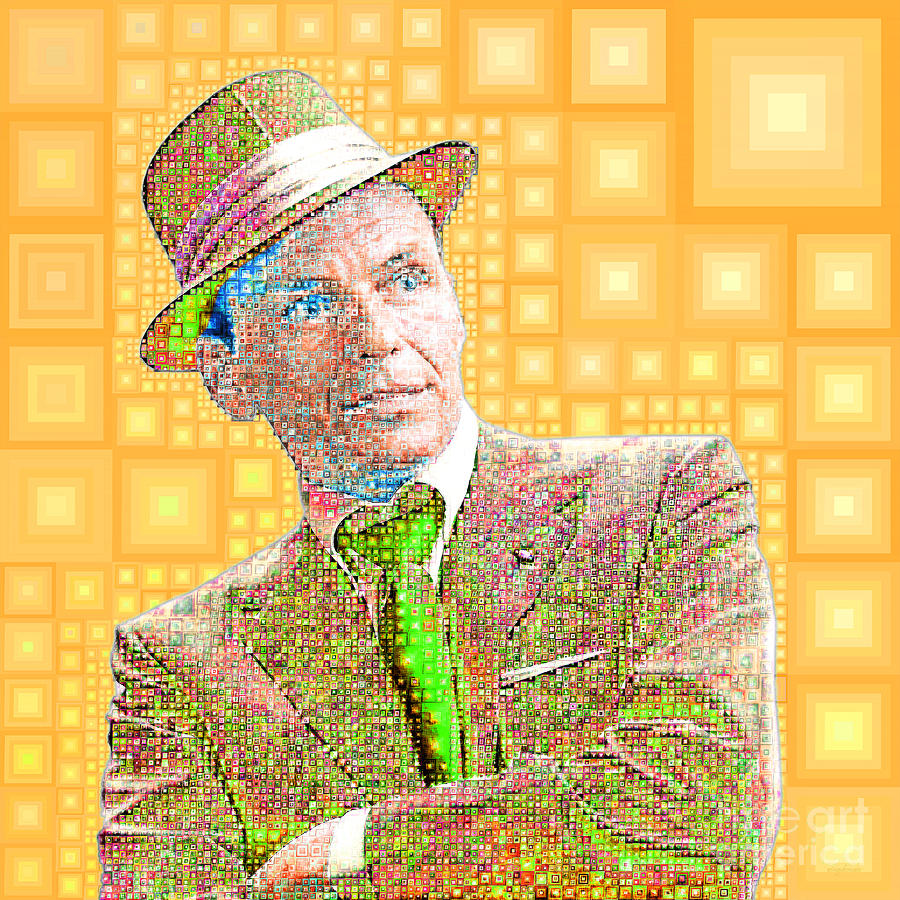 Frank Sinatra Old Blue Eyes In Abstract Squares 20190218 m180 Photograph by Wingsdomain Art and Photography