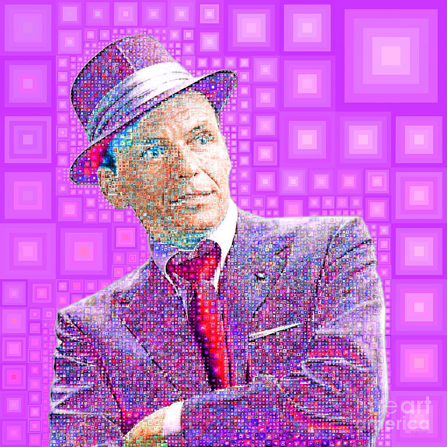 Frank Sinatra Old Blue Eyes In Abstract Squares 20190218 p68 Photograph by Wingsdomain Art and Photography