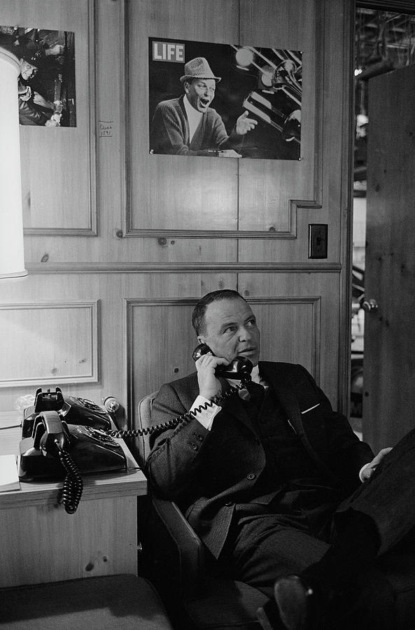 Frank Sinatra On Telephone Photograph by John Dominis
