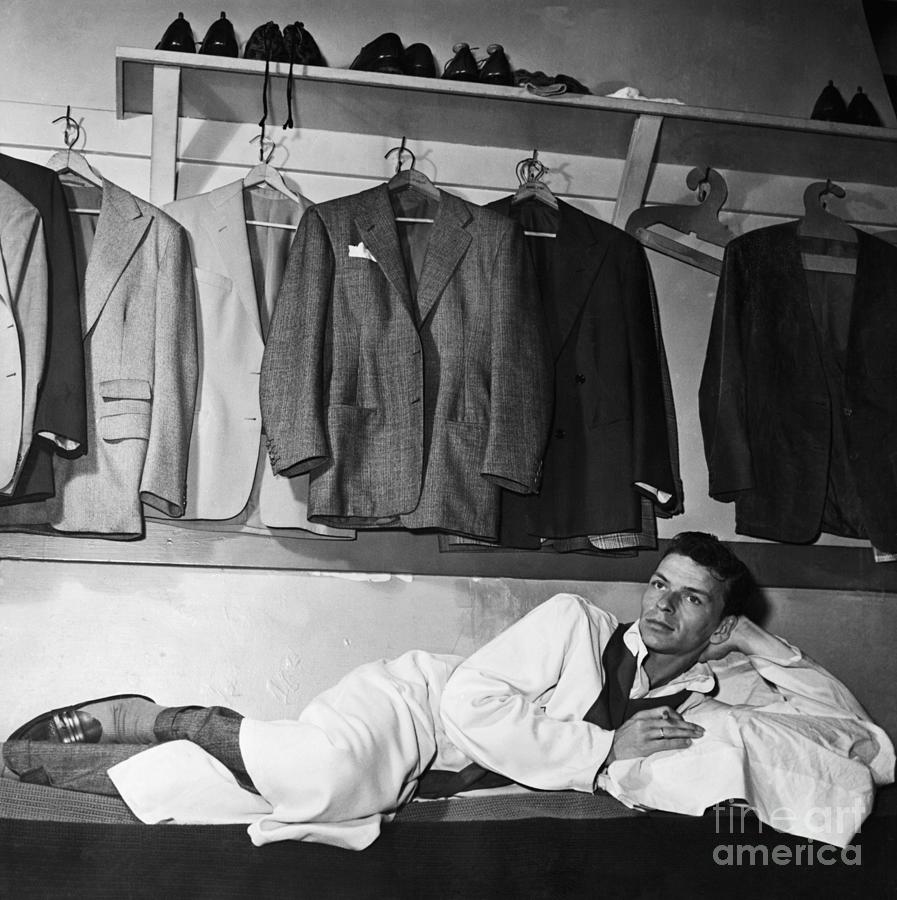 Frank Sinatra Relaxing In Dressing Room Photograph by Bettmann | Fine ...