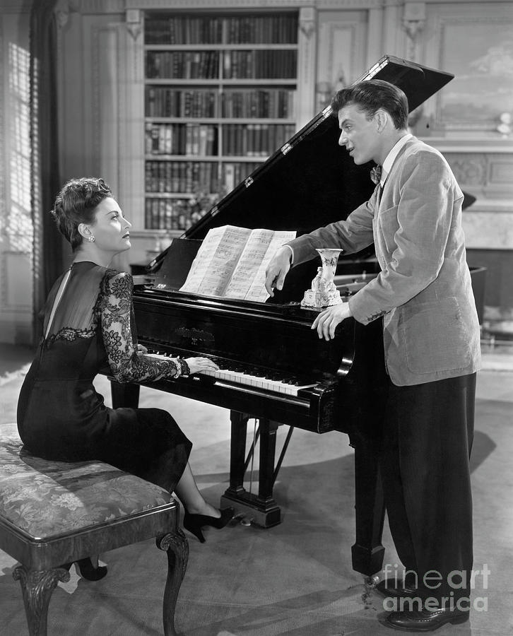 Frank Sinatra Sings,woman Plays Piano Photograph by Bettmann