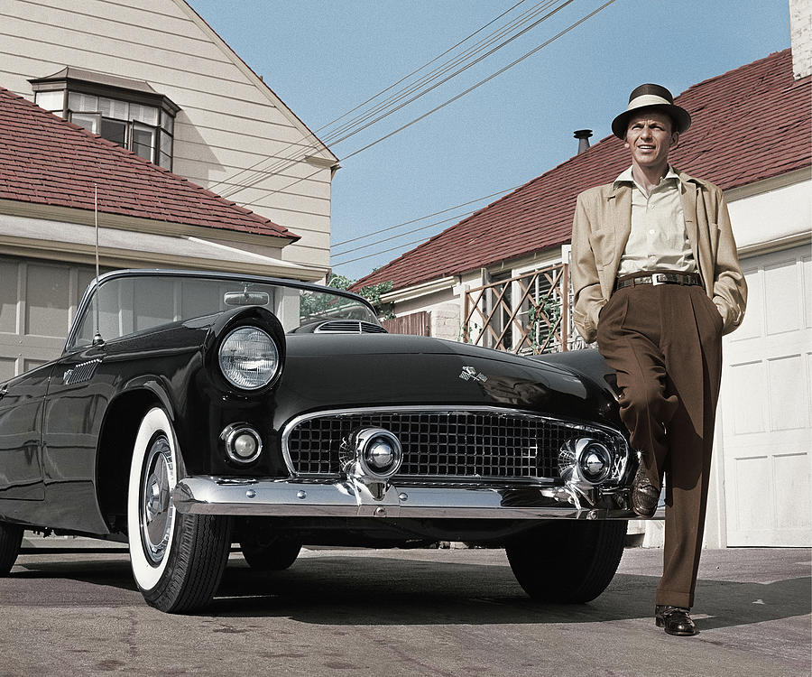 Frank Sinatra Photograph - Frank Sinatra Standing Next To Tbird by Frank Worth
