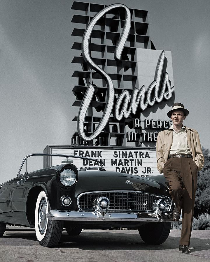 Frank Sinatra Photograph - Frank Sinatra Standing Next To Tbird by Globe Photos