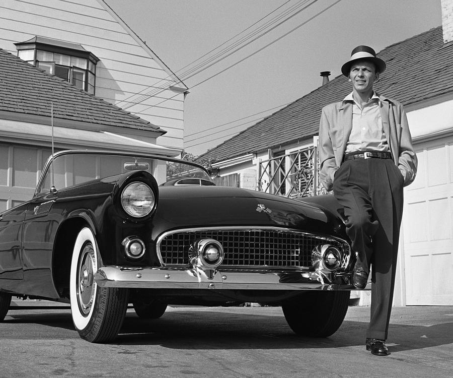 Frank Sinatra Photograph - Frank Sinatra Standing With T-bird by Frank Worth