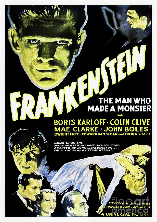 Halloween Movie Mixed Media - Frankenstein 1931 by KulturArts Studio