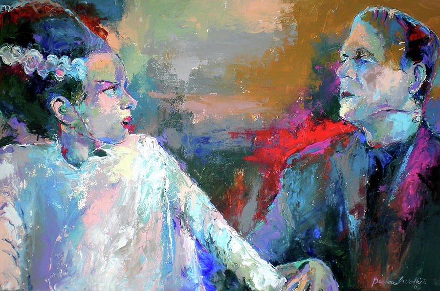 Frankenstein And His Bride Painting by Richard Wallich