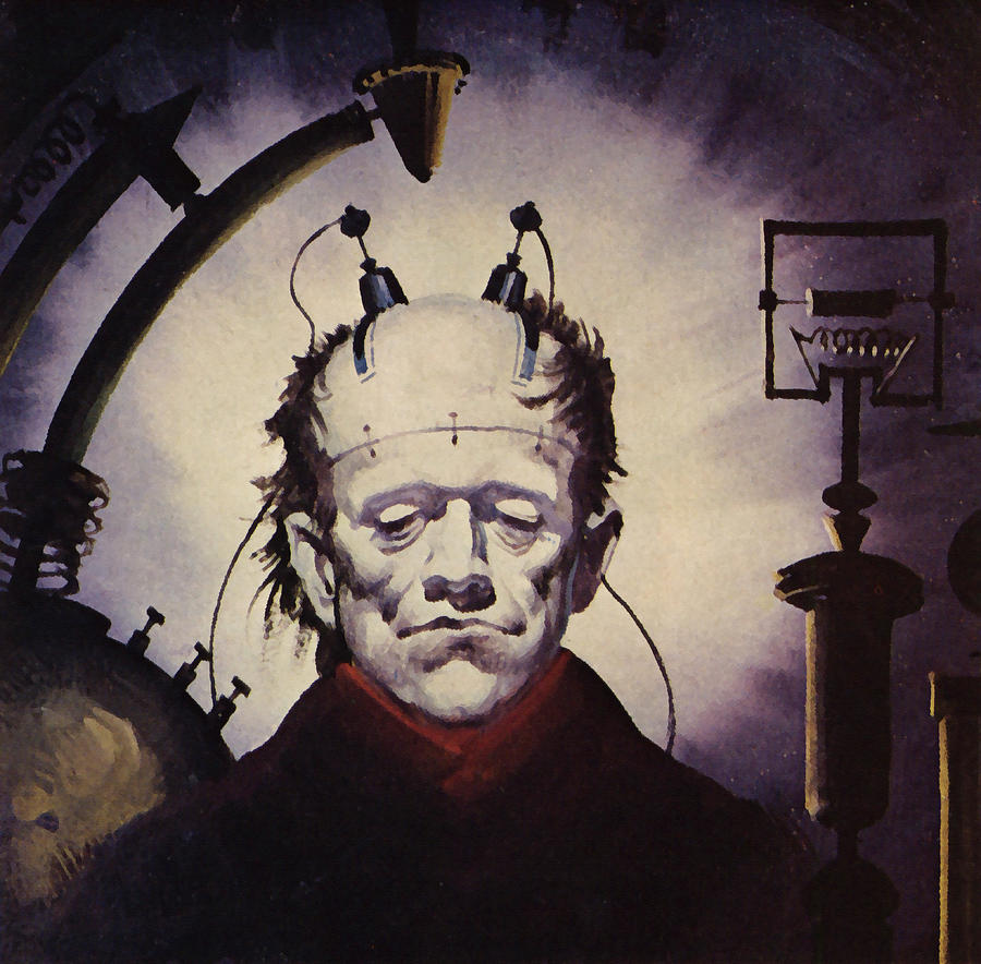 Frankenstein Painting by English School