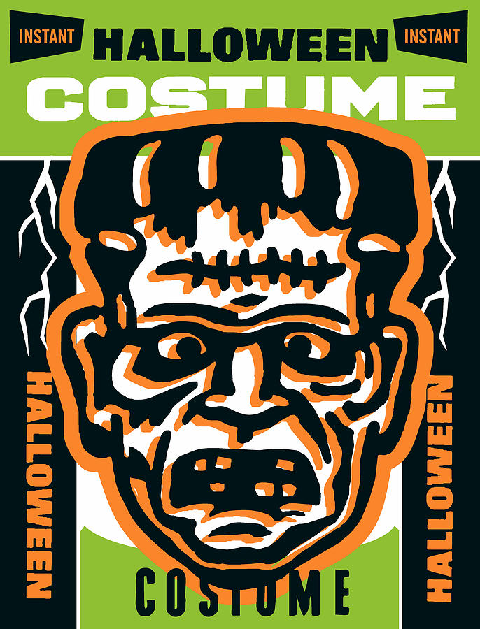 Halloween Drawing - Frankenstein Halloween costume by CSA Images