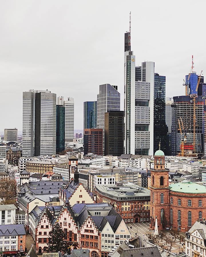 Architecture Photograph - Frankfurt Am Main Skyline, Germany by Mohamed Kazzaz