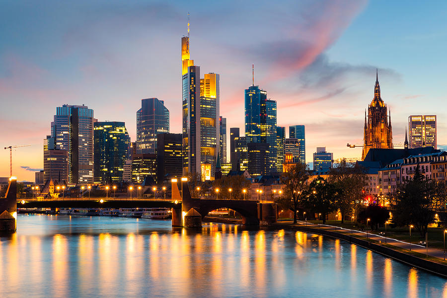 Architecture Photograph - Frankfurt Am Main Urban Skyline by Prasit Rodphan
