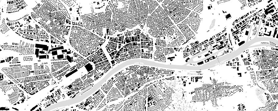 Frankfurt building map Digital Art by Christian Pauschert