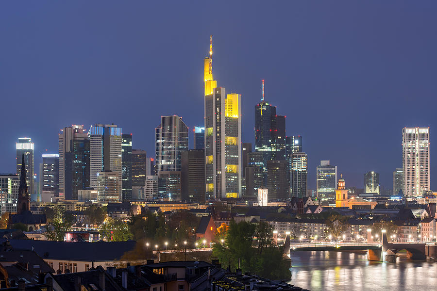 Cityscape Photograph - Frankfurt, Germany Financial District by Prasit Rodphan