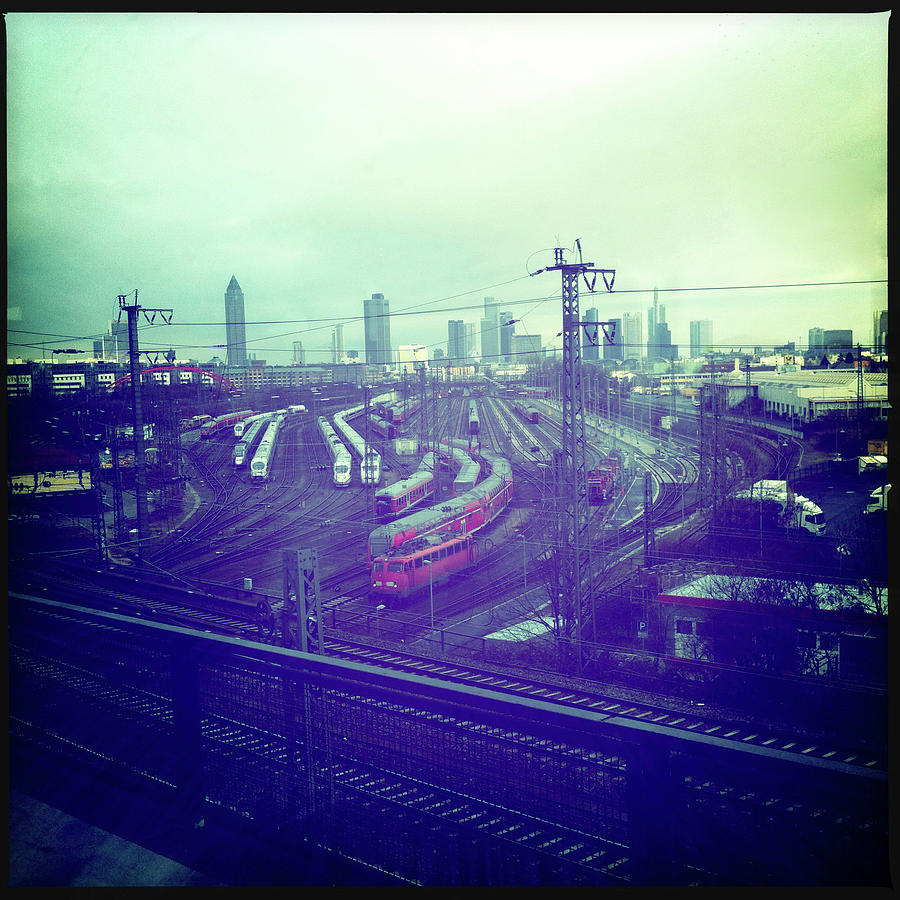 Frankfurt Skyline And Trains Photograph by Ixefra