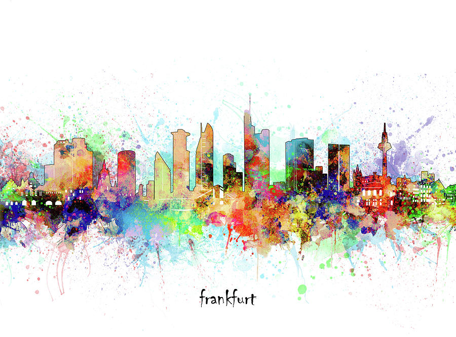 Frankfurt Skyline Artistic Digital Art